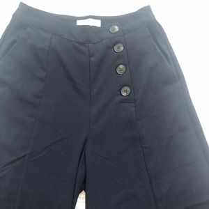 Navy high waisted culottes with buttons